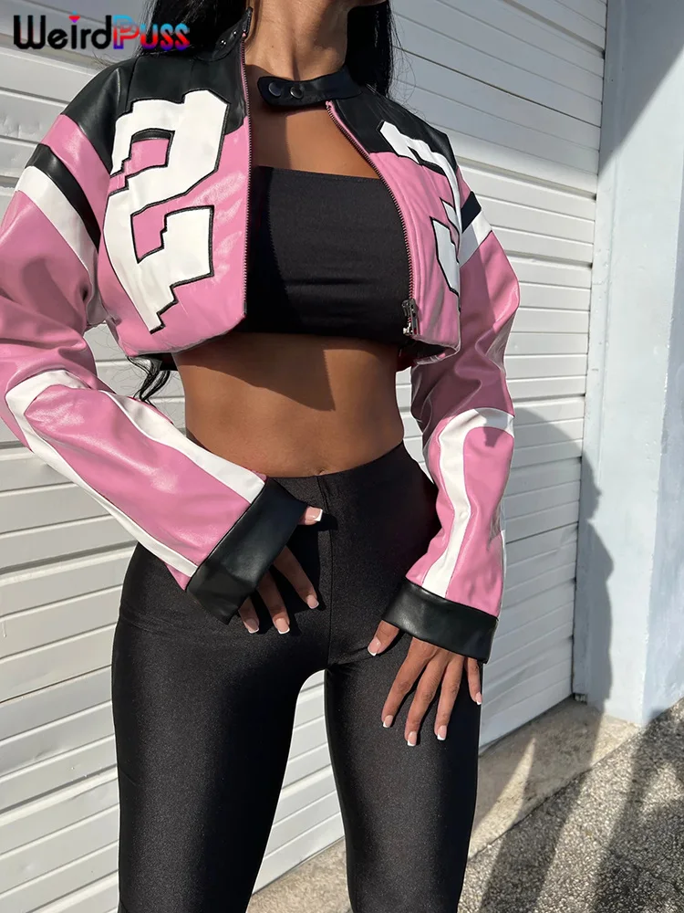 Fashion Damen College Baseball Retro Bomber Jacke Unisex Sweatjacke Collegejacke
