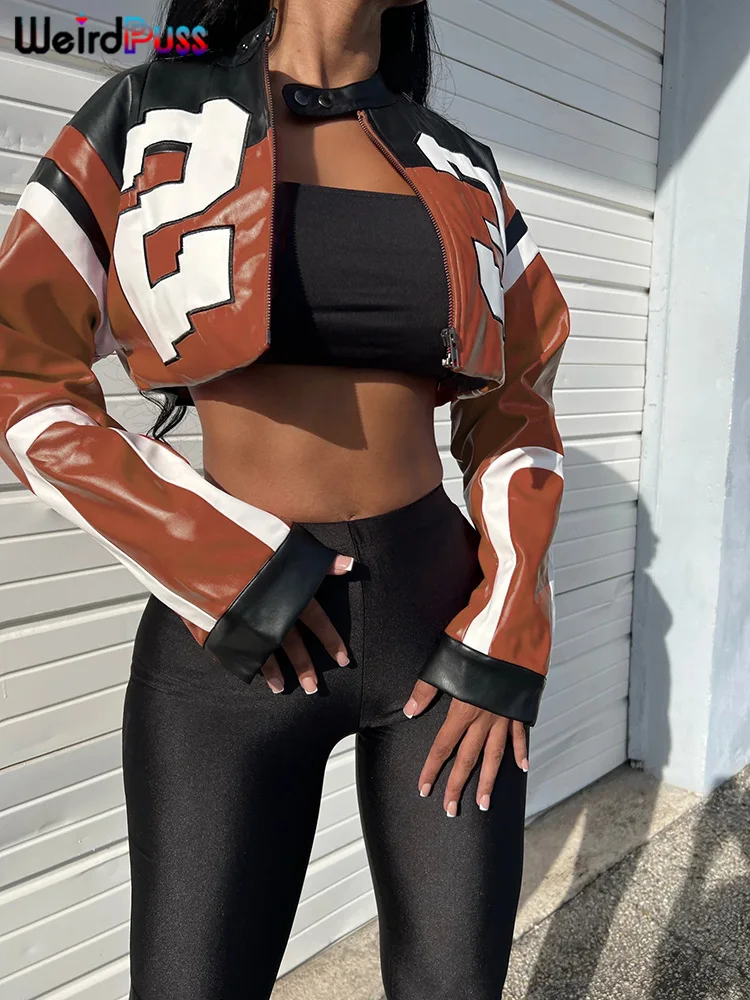 Fashion Damen College Baseball Retro Bomber Jacke Unisex Sweatjacke Collegejacke
