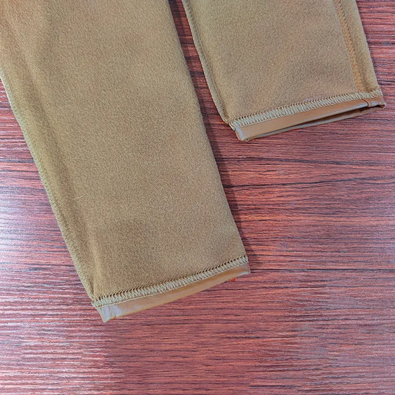 Damen Fashion Leggings Push Up Leggins Hose PU Lederhose mit Taschen Sexy