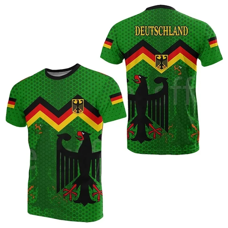 Herren Fashion Deutschland Vintage 3D T-Shirt Rundhals Unisex Sommer Streetwear