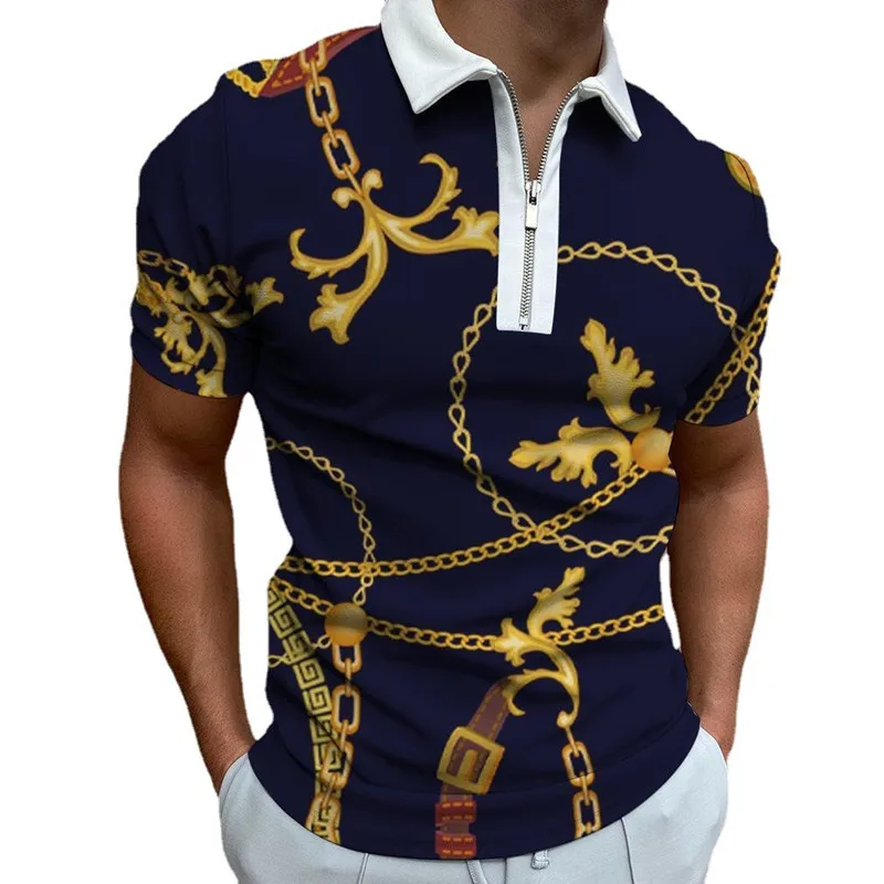 Herren Fashion Poloshirt POLO Shirt T-Shirt Kurzarm Zipper Hemd Polohemd NEU