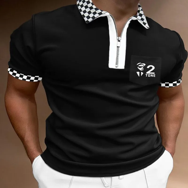 Herren Fashion Poloshirt POLO Shirt T-Shirt Kurzarm Zipper Hemd Polohemd NEU
