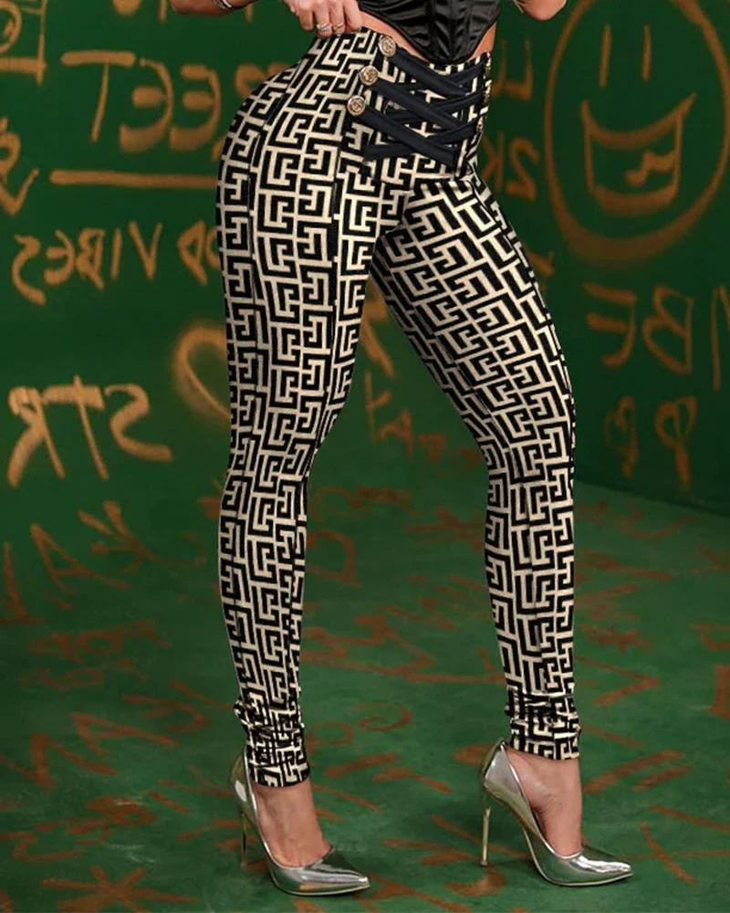 Damen Leggings Push Up Fashion Stretch Leggins Hose Sexy Chic