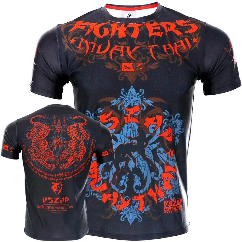 Herren Fashion Muay Thai 3D T-Shirt Rundhals Unisex Sommer Streetwear