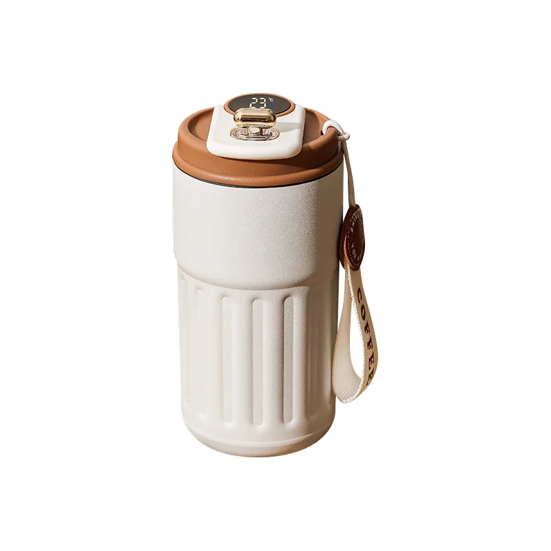 Thermobecher m Temperaturanzeige Becher Edelstahl 450ml MUG Isolierbecher Tasse