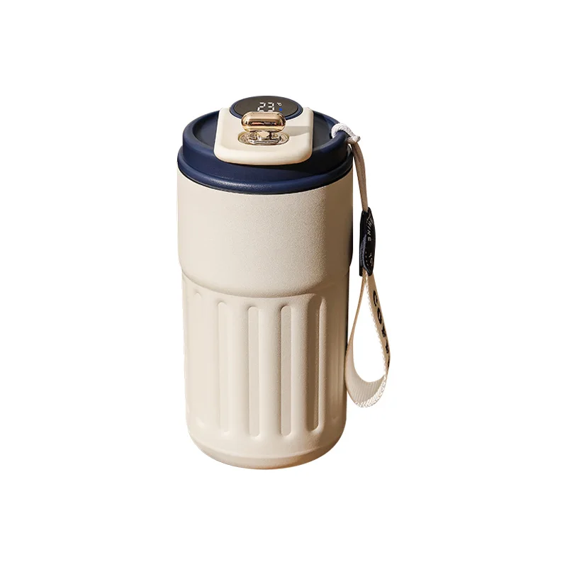 Thermobecher m Temperaturanzeige Becher Edelstahl 450ml MUG Isolierbecher Tasse