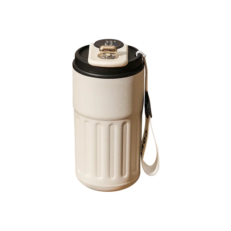 Thermobecher m Temperaturanzeige Becher Edelstahl 450ml MUG Isolierbecher Tasse