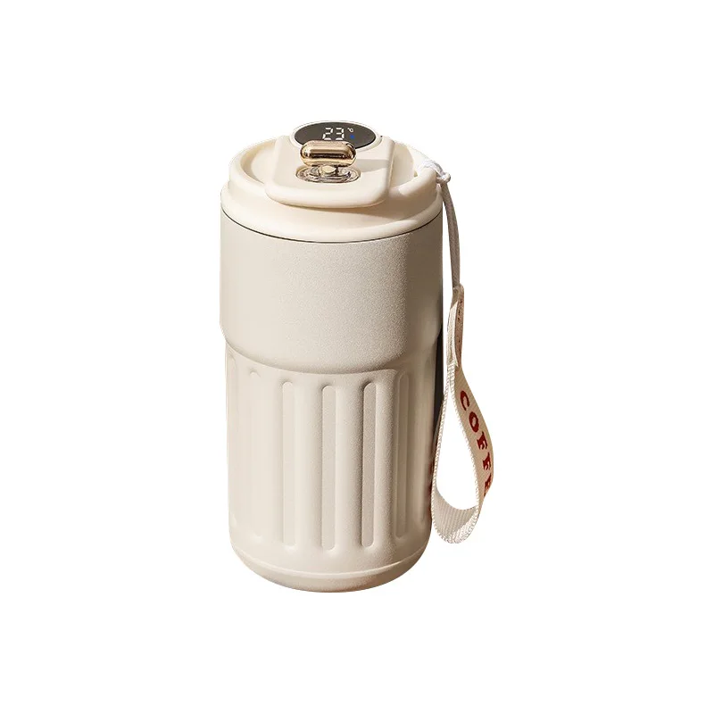 Thermobecher m Temperaturanzeige Becher Edelstahl 450ml MUG Isolierbecher Tasse