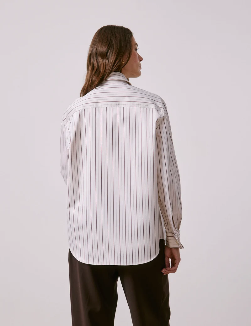 Chemise Hannah rayée bordeaux