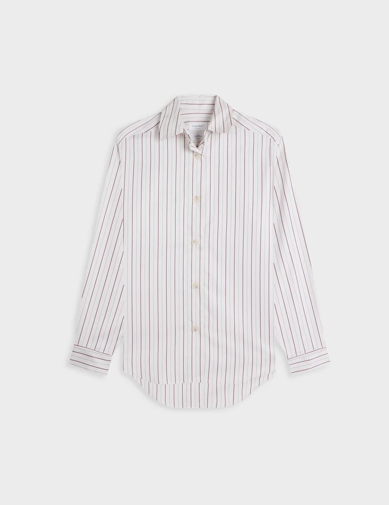 Chemise Hannah rayée bordeaux