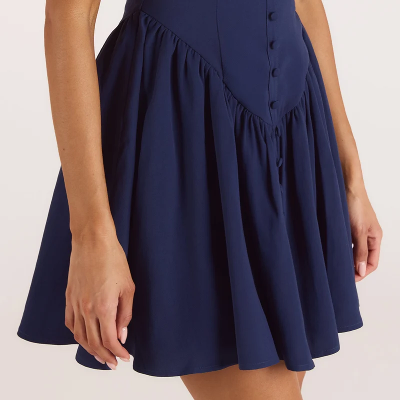 Plunge Minikleid - Marineblau