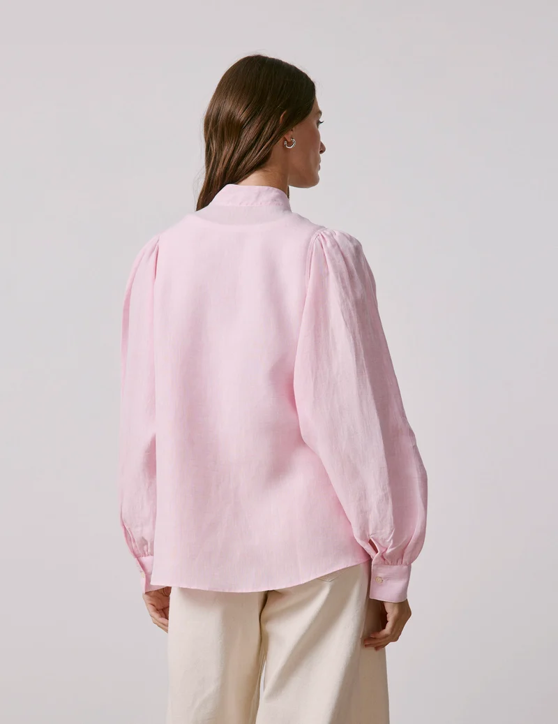 Chemise Lanaée en lin rose clair