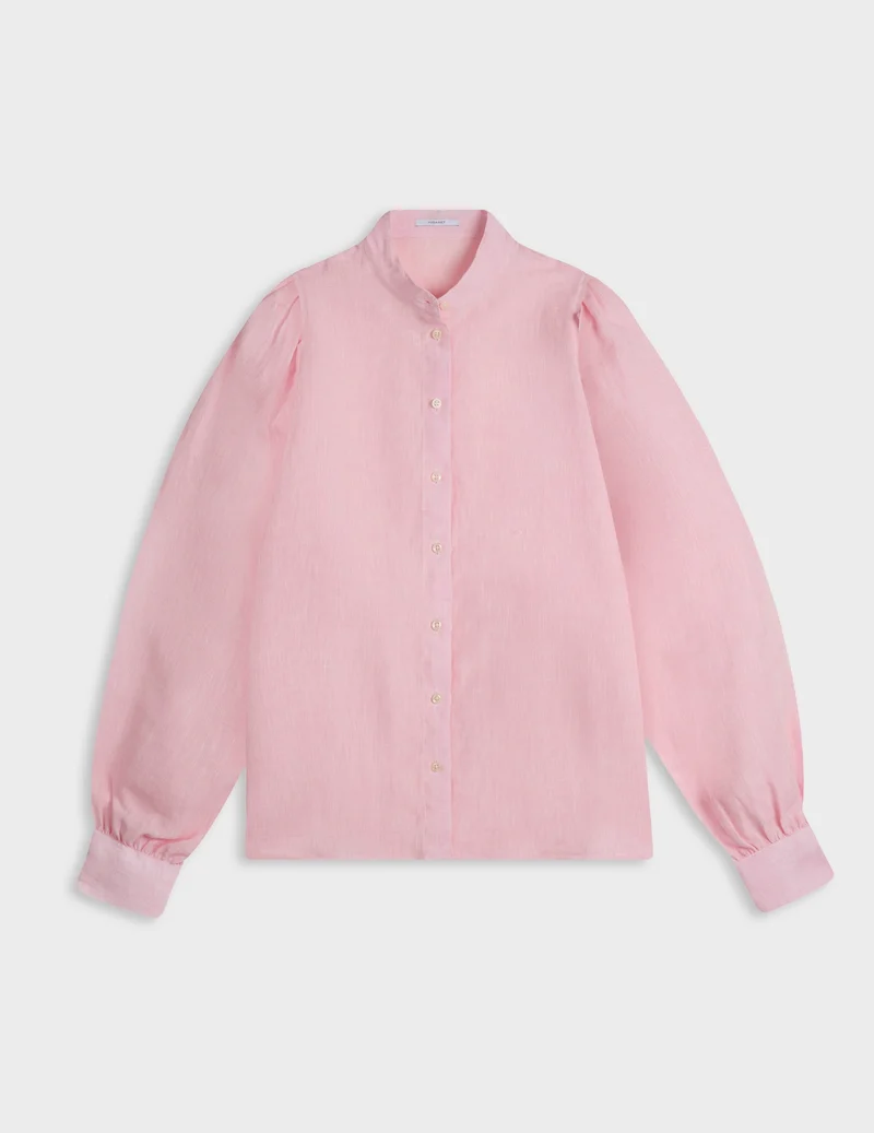 Chemise Lanaée en lin rose clair