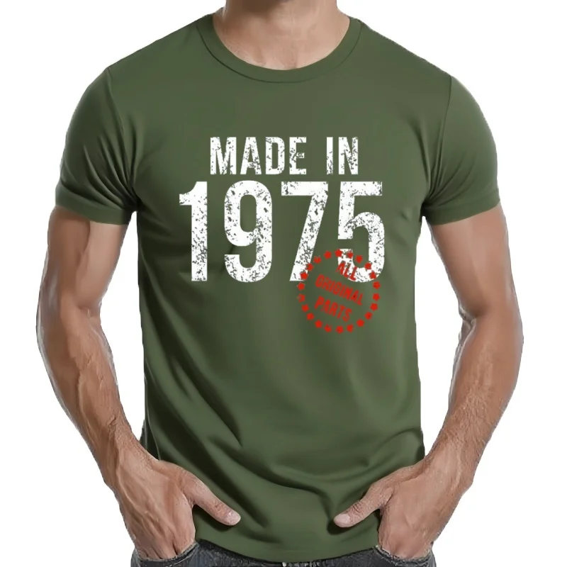 Herren T-Shirt Made In 1975 Shirt Unisex Streetwear Tank Top 100% Baumwolle