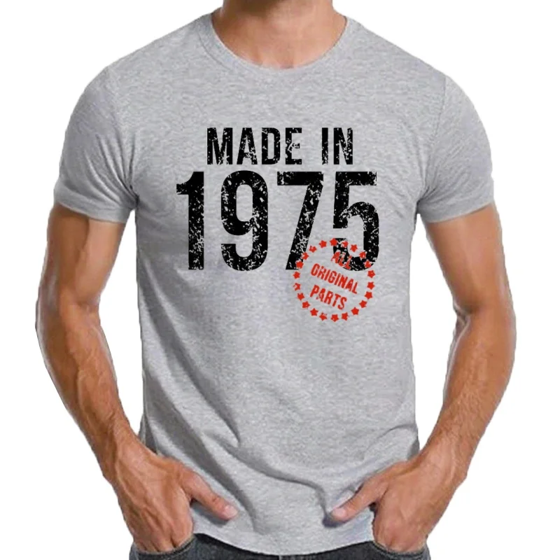 Herren T-Shirt Made In 1975 Shirt Unisex Streetwear Tank Top 100% Baumwolle