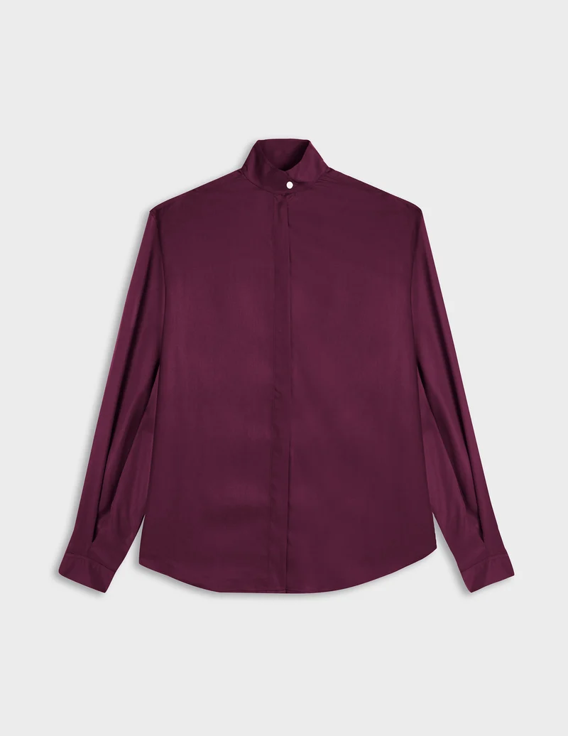 Chemise Innaée en lyocell bordeaux