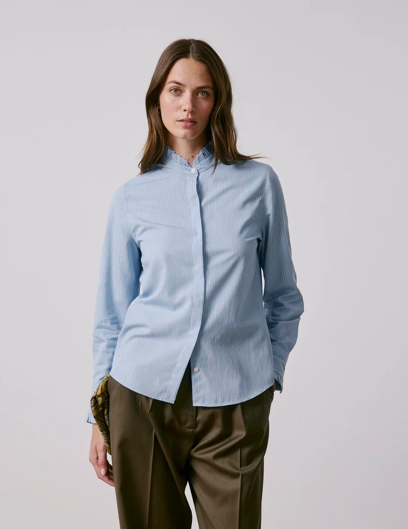 Chemise Louison rayée bleu clair