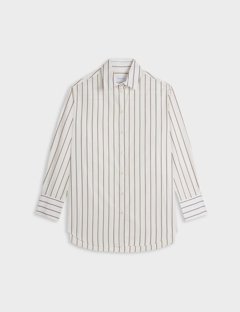 Chemise Mathilde rayée marron