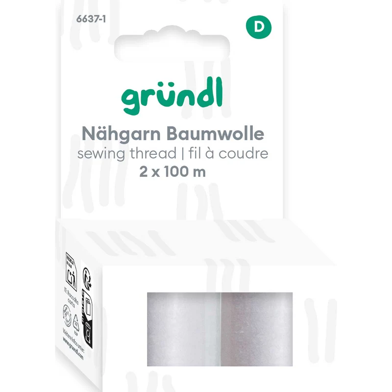 Nähgarn Baumwolle, 2 x 100 m