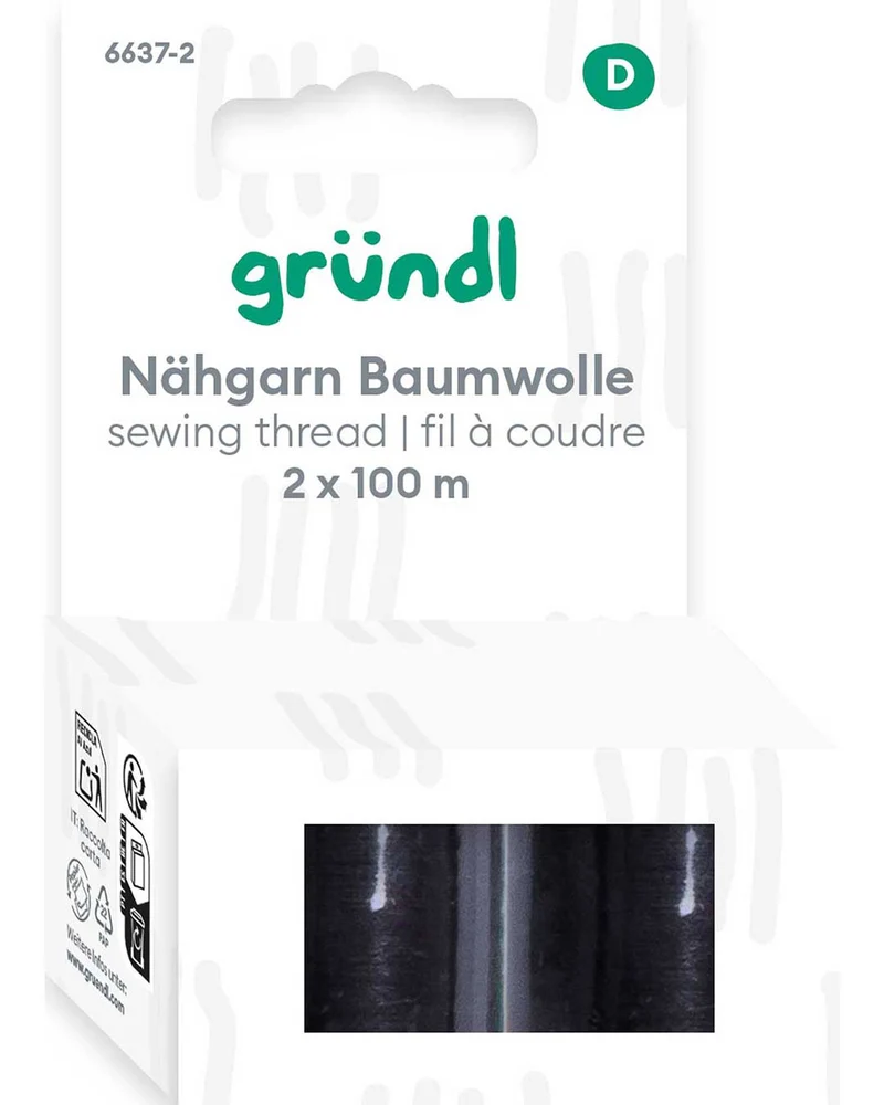Nähgarn Baumwolle, 2 x 100 m