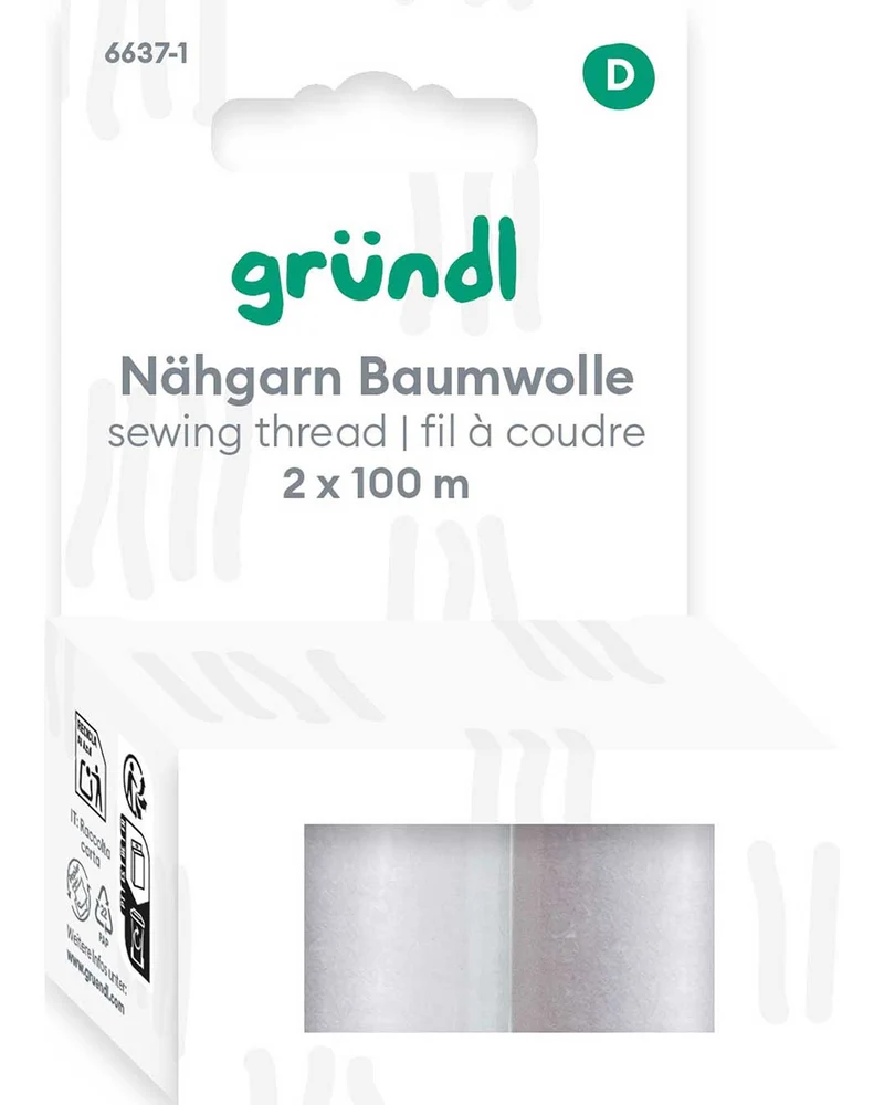 Nähgarn Baumwolle, 2 x 100 m