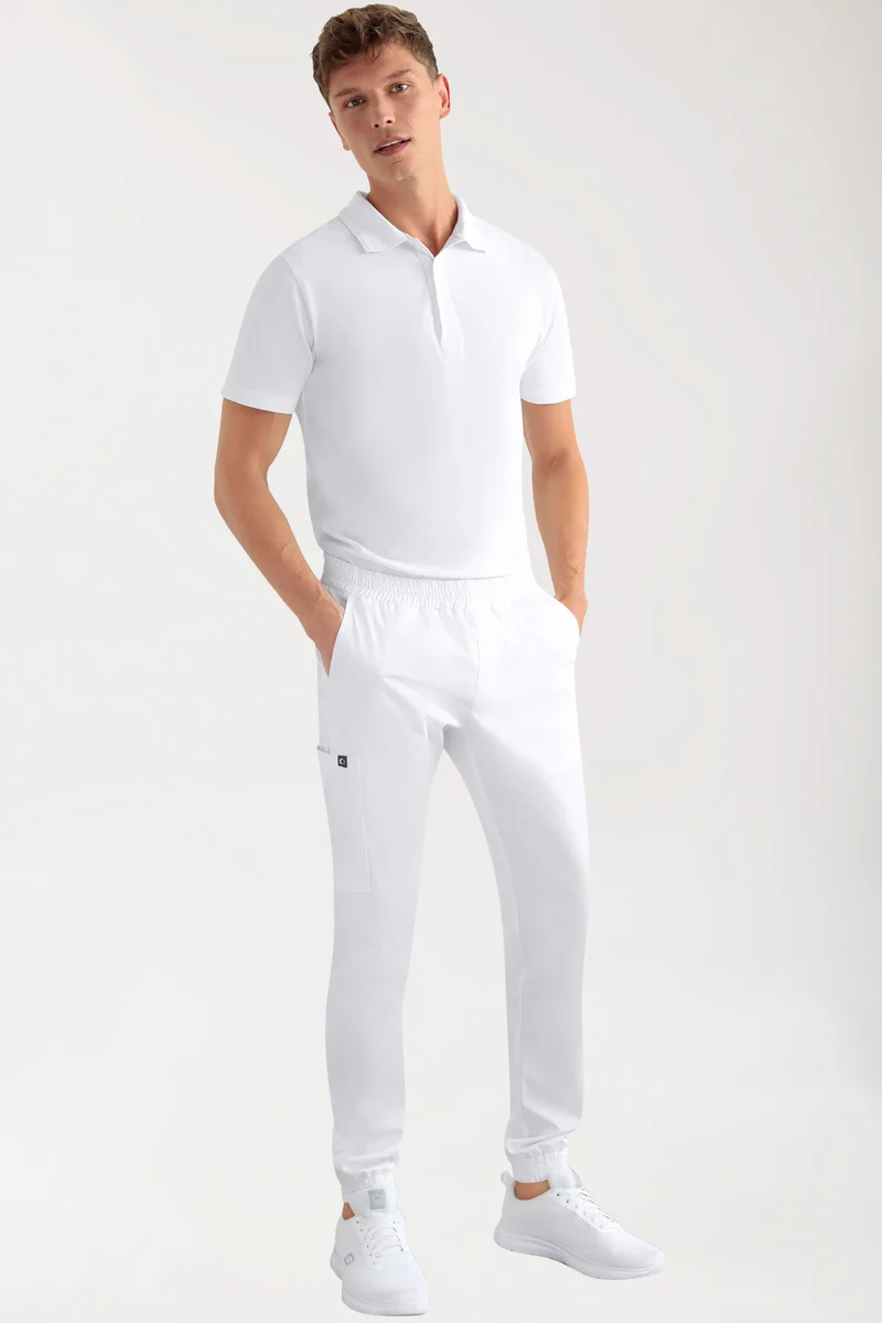 CORE Cargohose Herren - Jogpants Style weiß