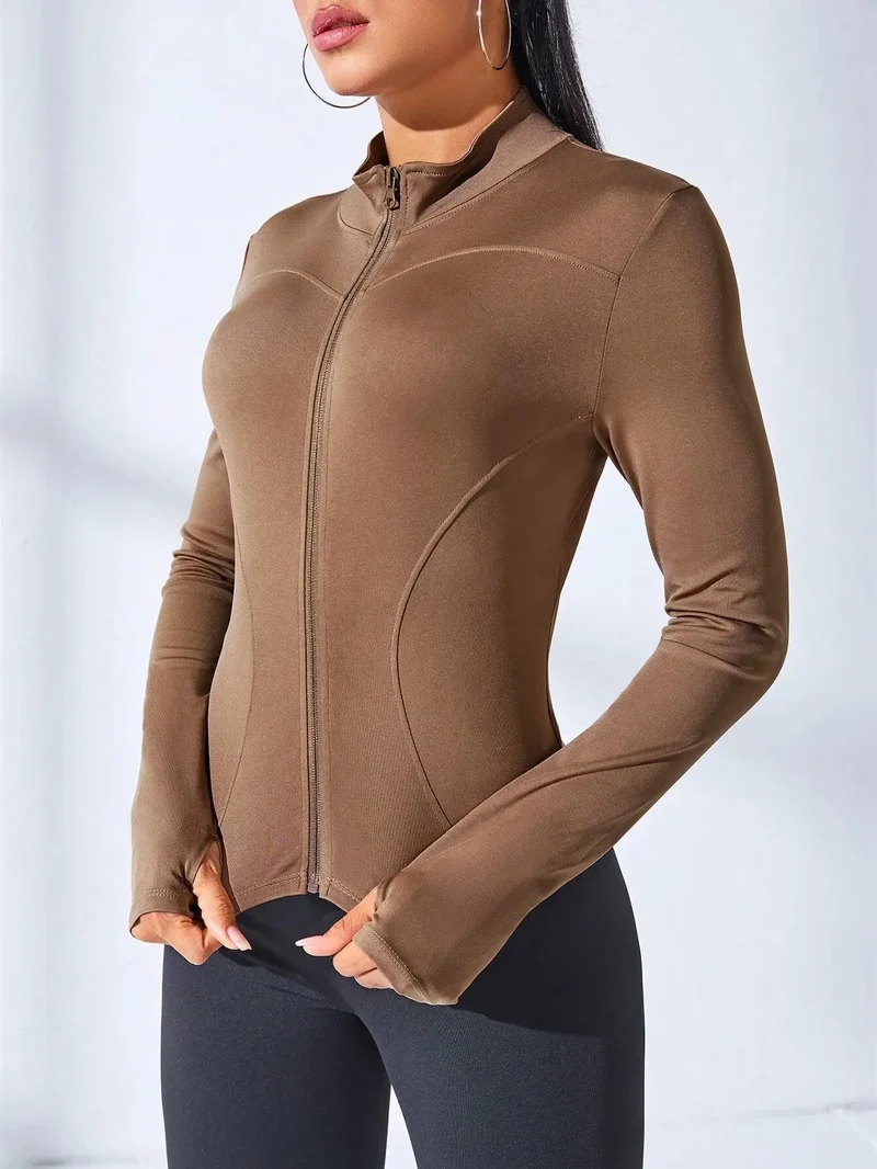 Felpa Donna Giacca Sportiva Con Zip Tuta Maniche Lunghe Cappuccio Maglia Shirt