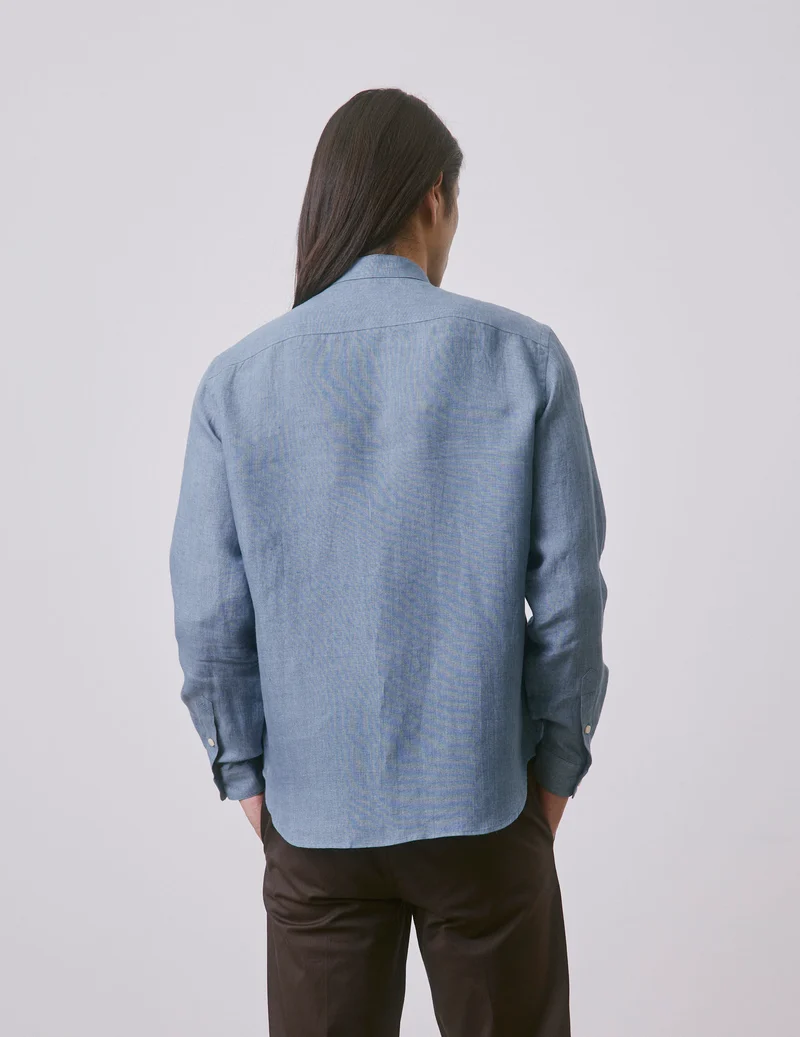 Chemise Herwin en lin bleue