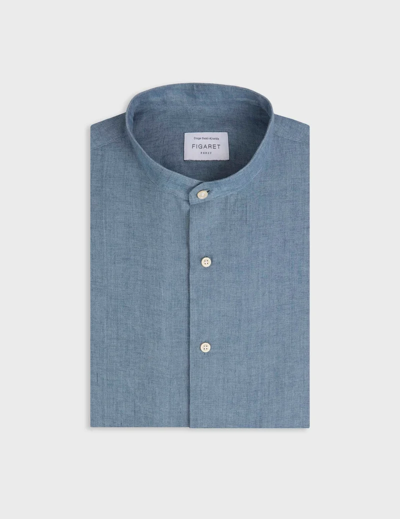 Chemise Herwin en lin bleue