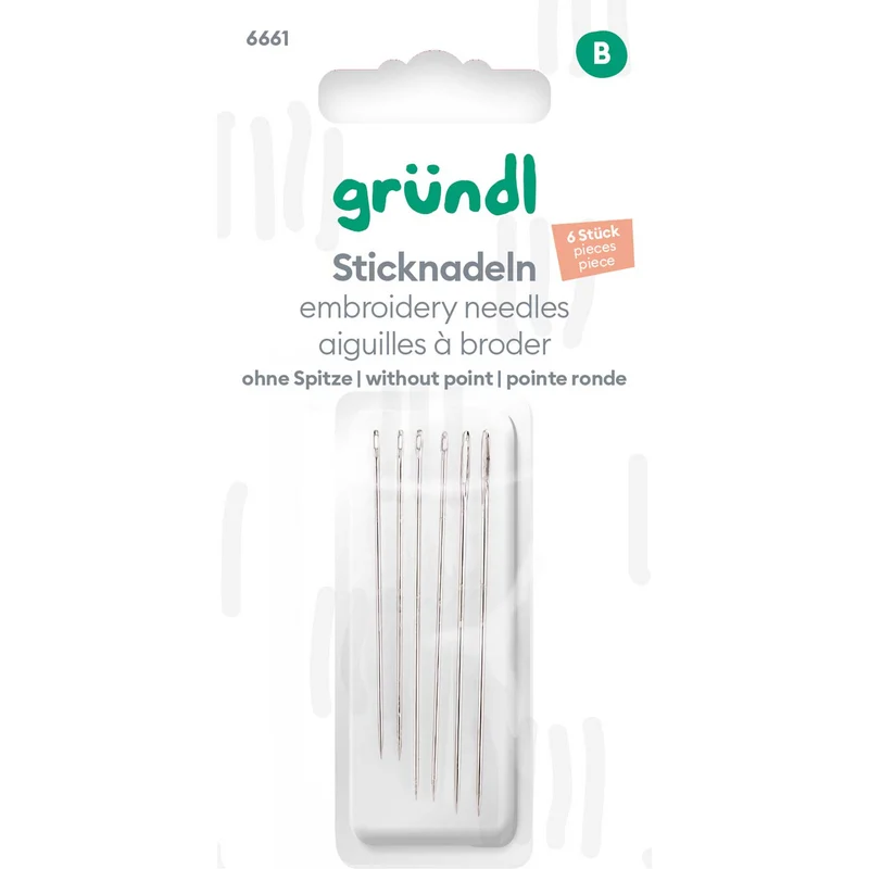 Sticknadeln ohne Spitze, 6 Stück