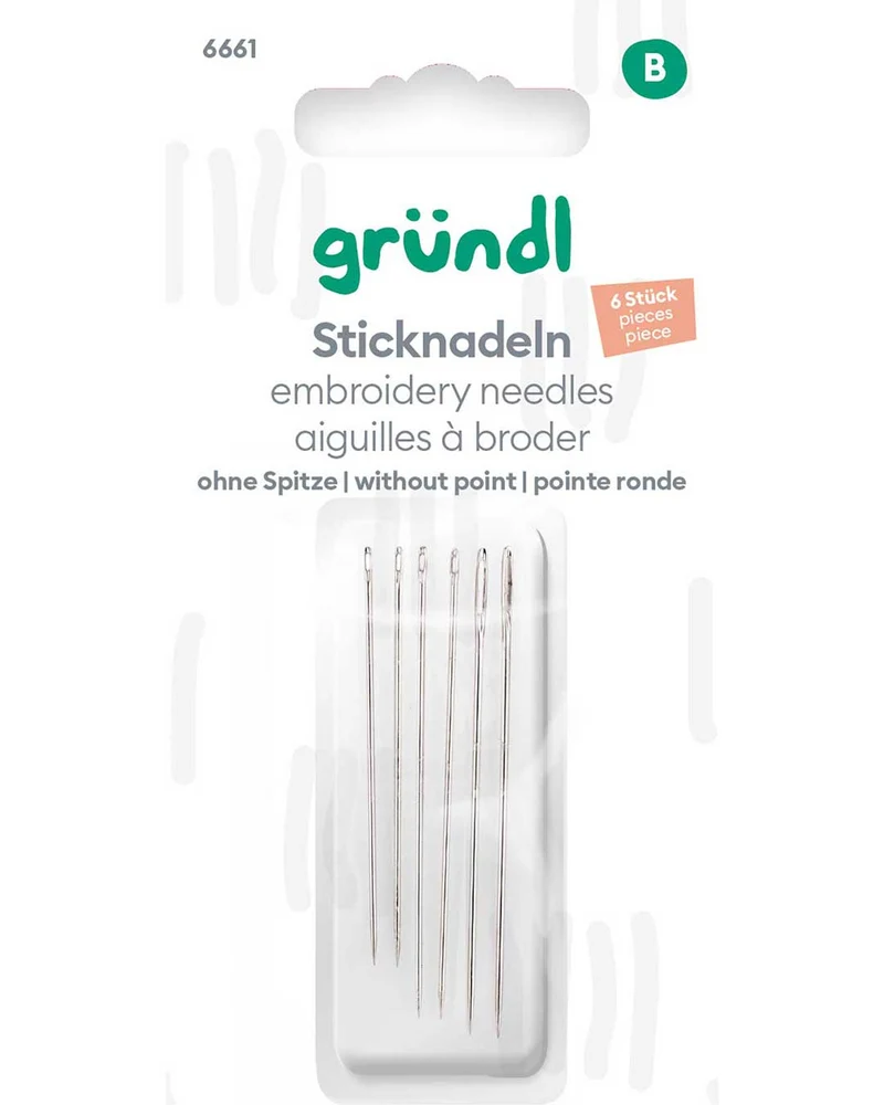 Sticknadeln ohne Spitze, 6 Stück