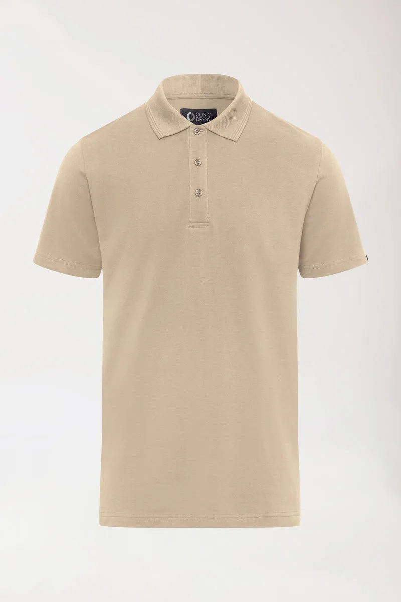 COMFY FLEX Stretch Shirt Herren - Polokragen sand