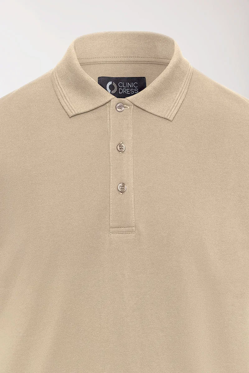 COMFY FLEX Stretch Shirt Herren - Polokragen sand