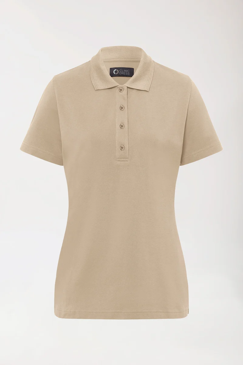 COMFY FLEX Stretch Shirt Damen - Polokragen sand