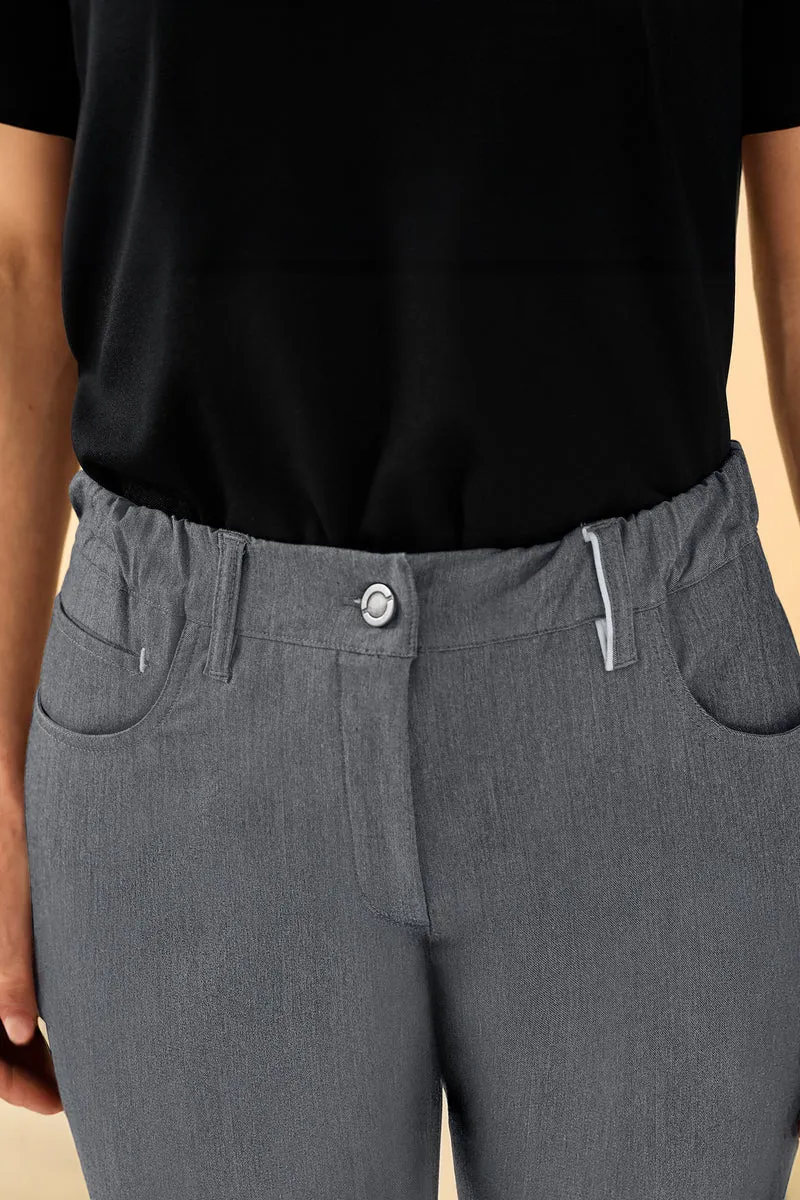 KAERE Hose Damen - 5-Pocket grau melange