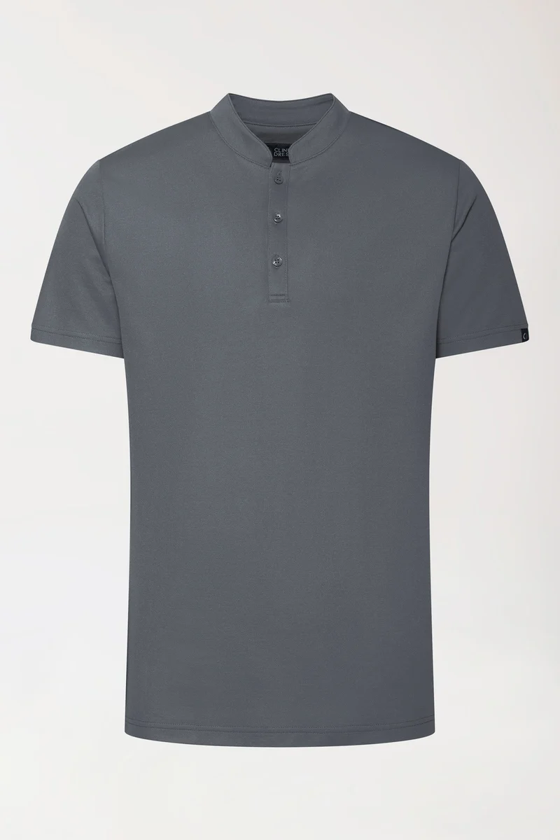 COMFY FLEX Stretch Shirt Herren - Stehkragen steingrau