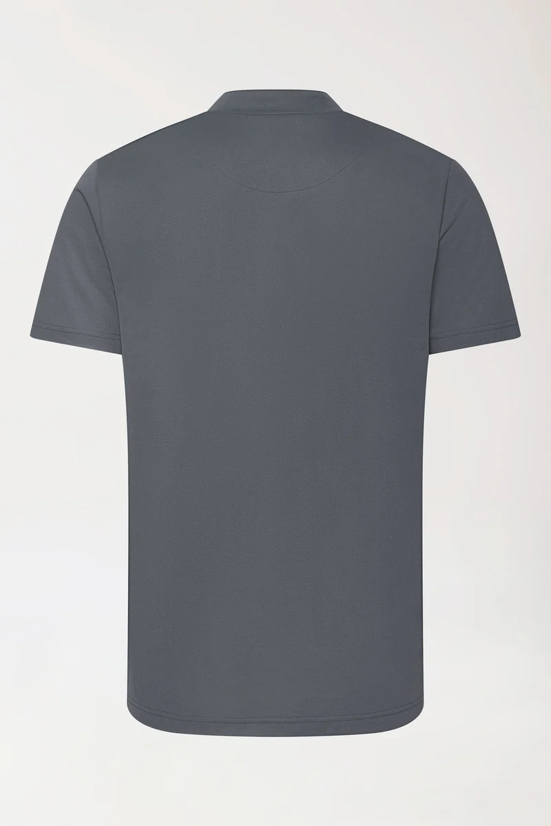 COMFY FLEX Stretch Shirt Herren - Stehkragen steingrau