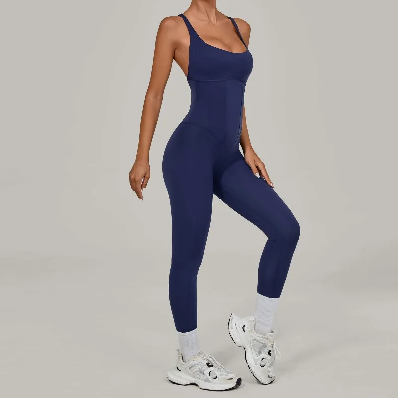 Tuta intera Sportiva Donna Rompers Pantaloni Yoga Palestra Sexy Jumpsuit Tutina
