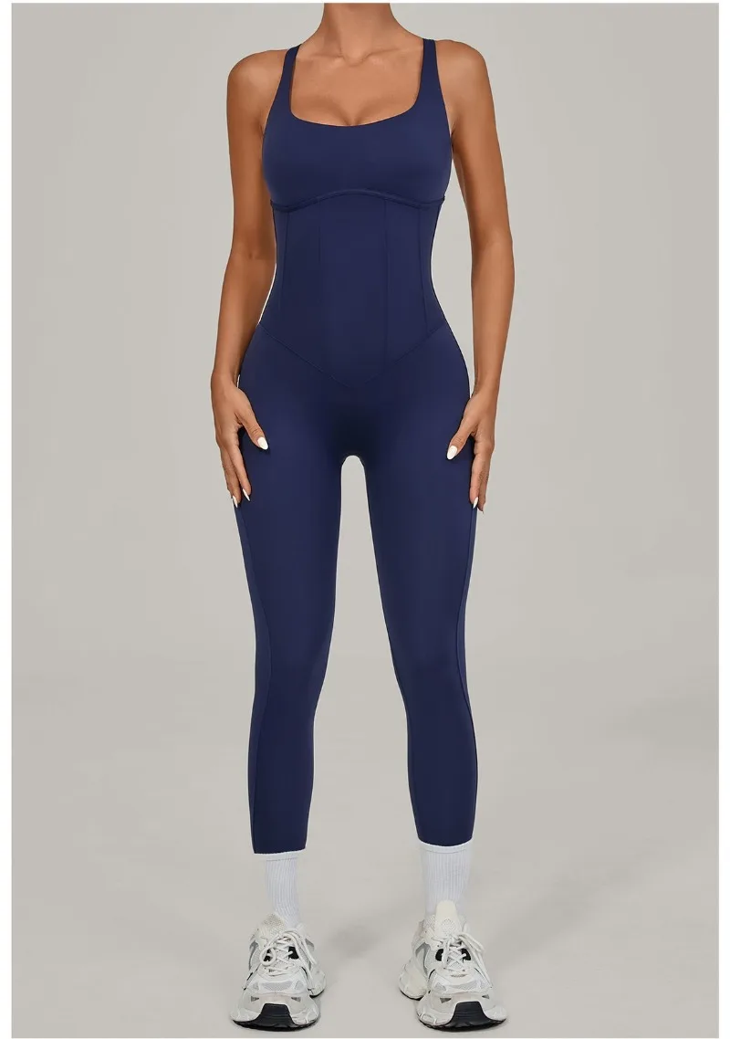 Tuta intera Sportiva Donna Rompers Pantaloni Yoga Palestra Sexy Jumpsuit Tutina