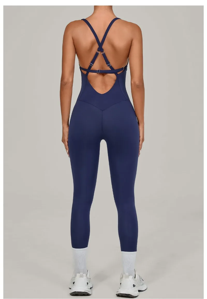 Tuta intera Sportiva Donna Rompers Pantaloni Yoga Palestra Sexy Jumpsuit Tutina