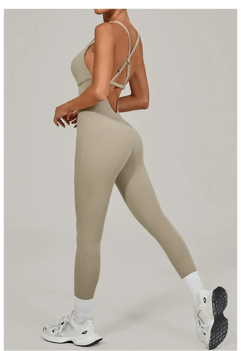 Tuta intera Sportiva Donna Rompers Pantaloni Yoga Palestra Sexy Jumpsuit Tutina