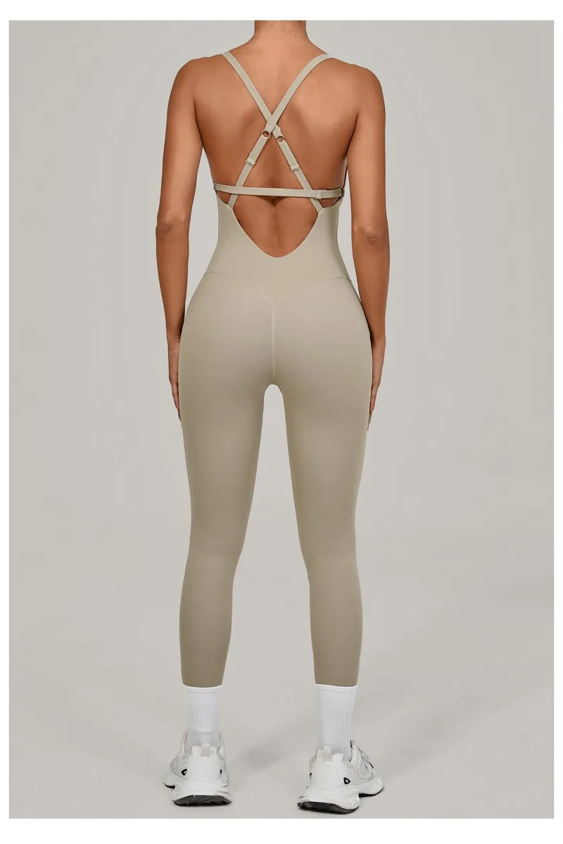 Tuta intera Sportiva Donna Rompers Pantaloni Yoga Palestra Sexy Jumpsuit Tutina