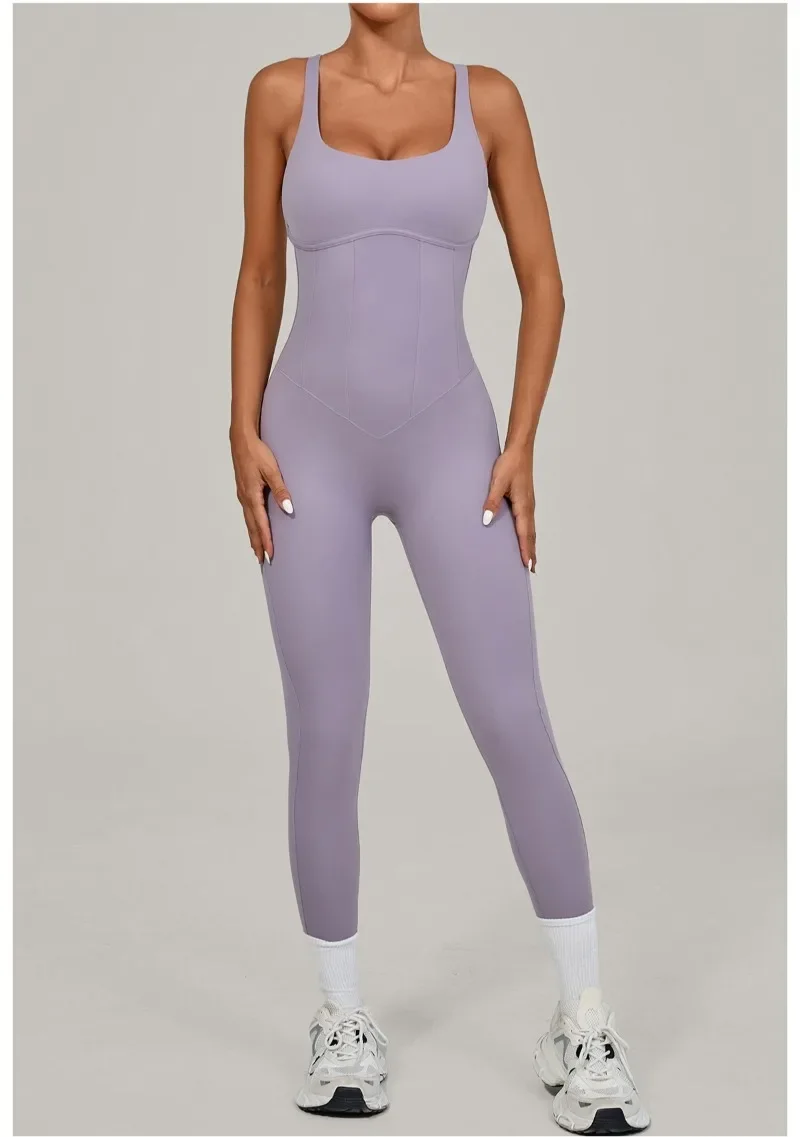Tuta intera Sportiva Donna Rompers Pantaloni Yoga Palestra Sexy Jumpsuit Tutina