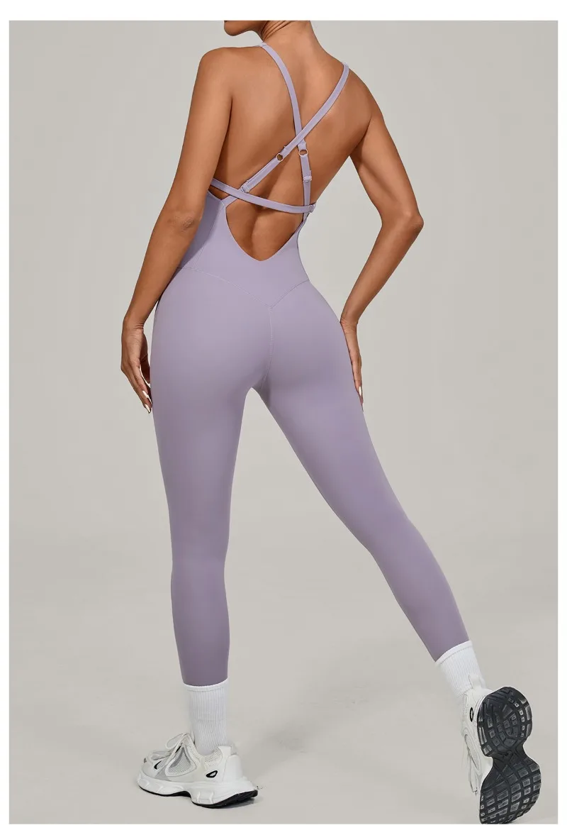 Tuta intera Sportiva Donna Rompers Pantaloni Yoga Palestra Sexy Jumpsuit Tutina