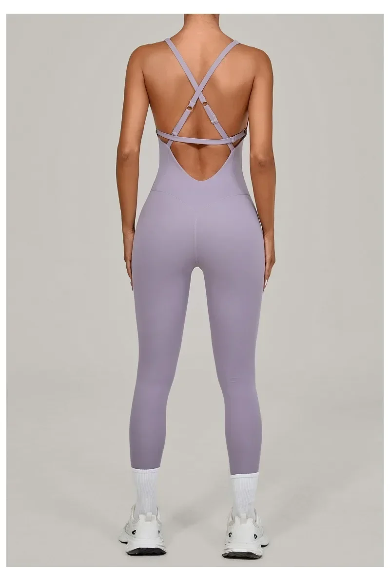 Tuta intera Sportiva Donna Rompers Pantaloni Yoga Palestra Sexy Jumpsuit Tutina