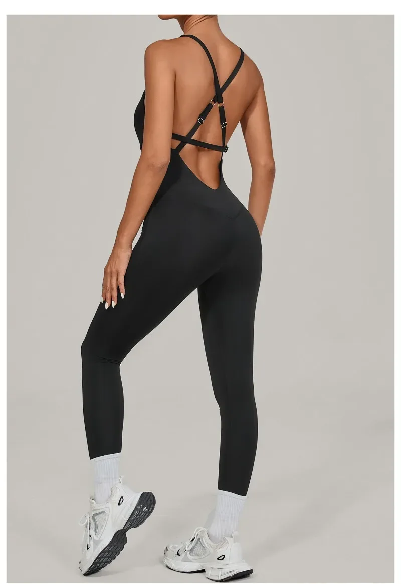 Tuta intera Sportiva Donna Rompers Pantaloni Yoga Palestra Sexy Jumpsuit Tutina