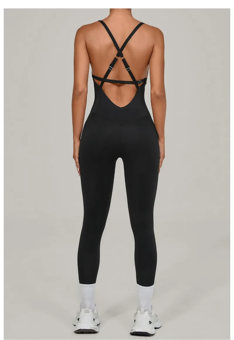 Tuta intera Sportiva Donna Rompers Pantaloni Yoga Palestra Sexy Jumpsuit Tutina