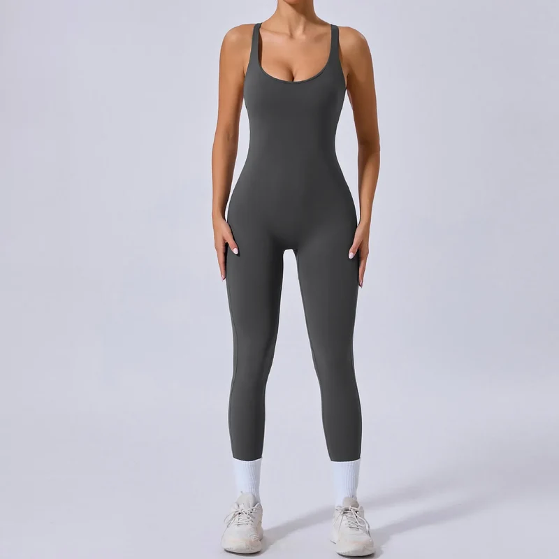 Tuta intera Sportiva Donna Rompers Pantaloni Yoga Palestra Sexy Jumpsuit Tutina