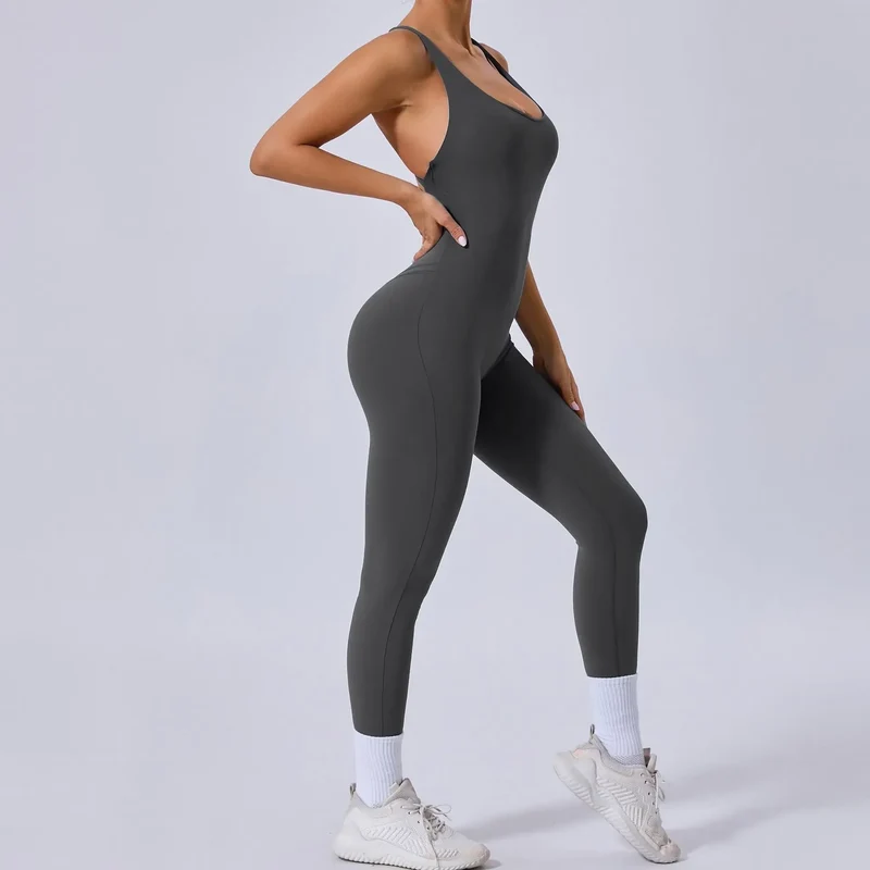 Tuta intera Sportiva Donna Rompers Pantaloni Yoga Palestra Sexy Jumpsuit Tutina