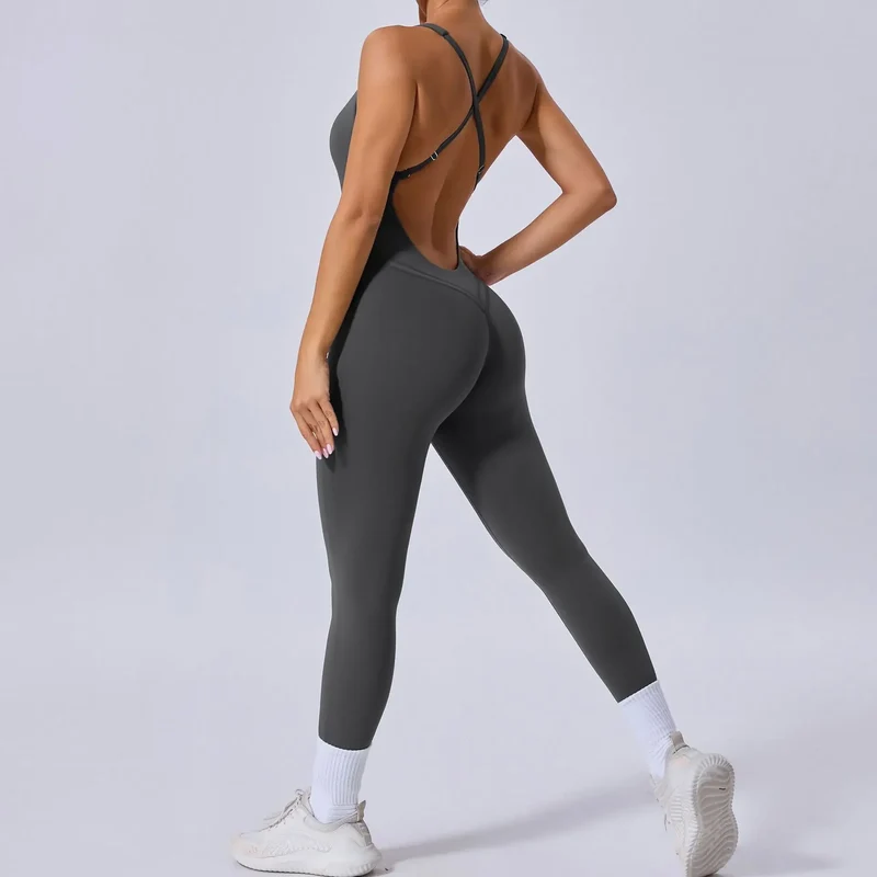 Tuta intera Sportiva Donna Rompers Pantaloni Yoga Palestra Sexy Jumpsuit Tutina